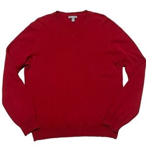 Apt. 9 red 100% cashmere v-neck sweater Christmas Holiday
